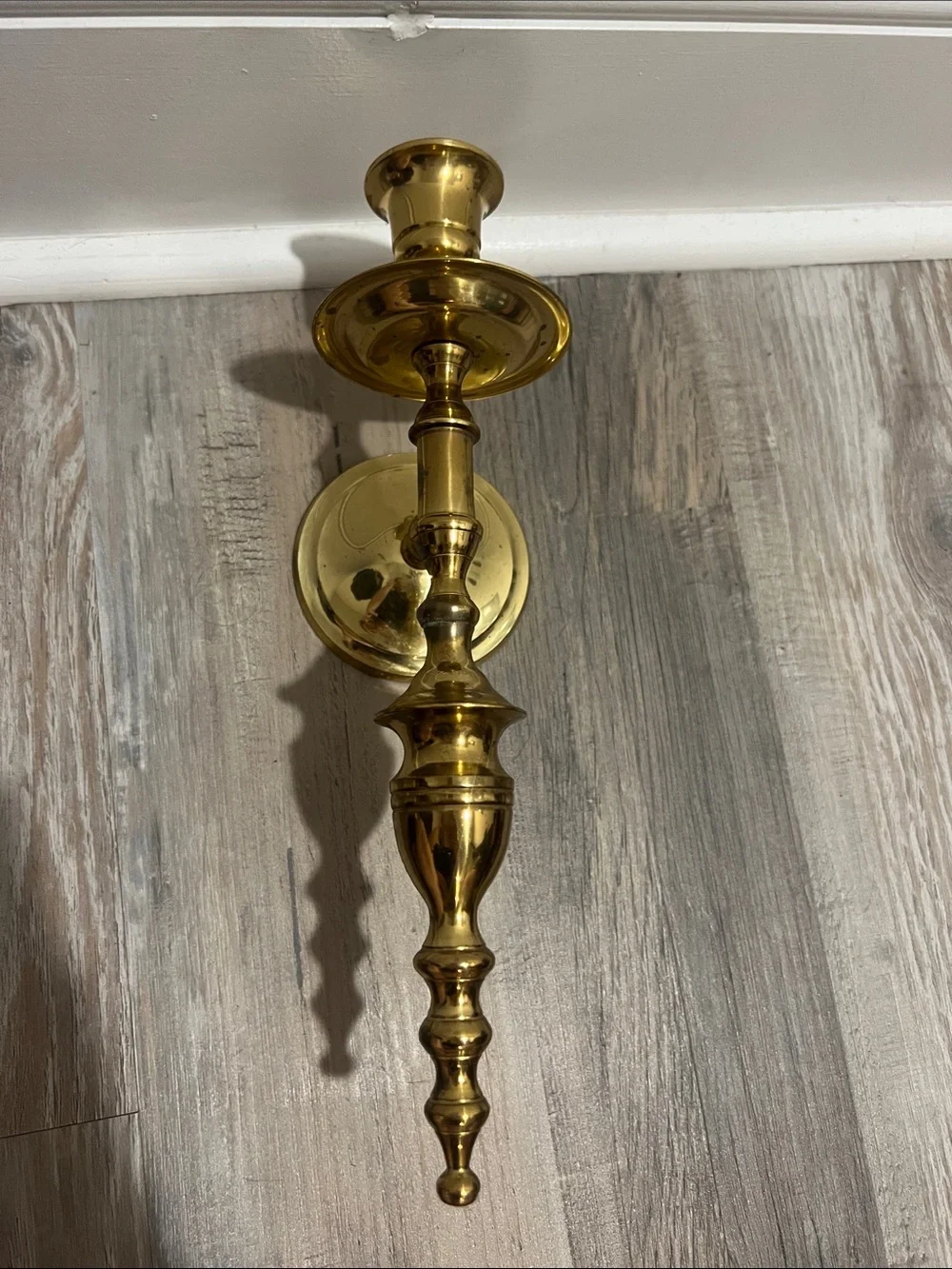 Vintage Brass Wall-Mounted Candle Sconce Holder